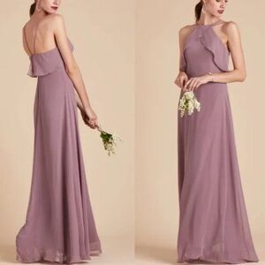 Birdy Grey Jules Chiffon Bridesmaid Dress Dark Mauve Purple Large Halter